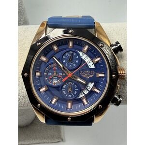 Lige For Dream 6181WM1 New Battery 1853 Mens Watch 48MM 8.5" Silicone Band